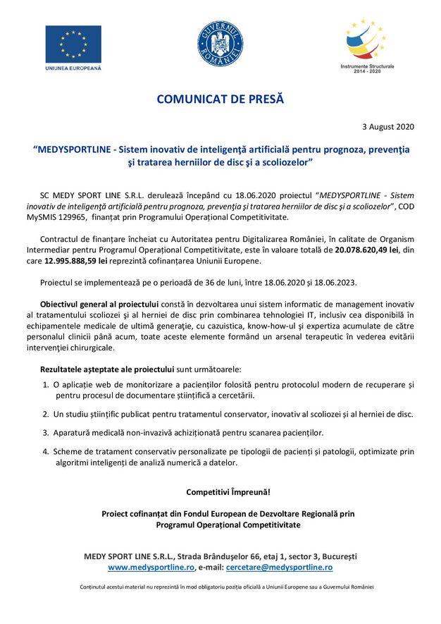 Comunicat de Presă