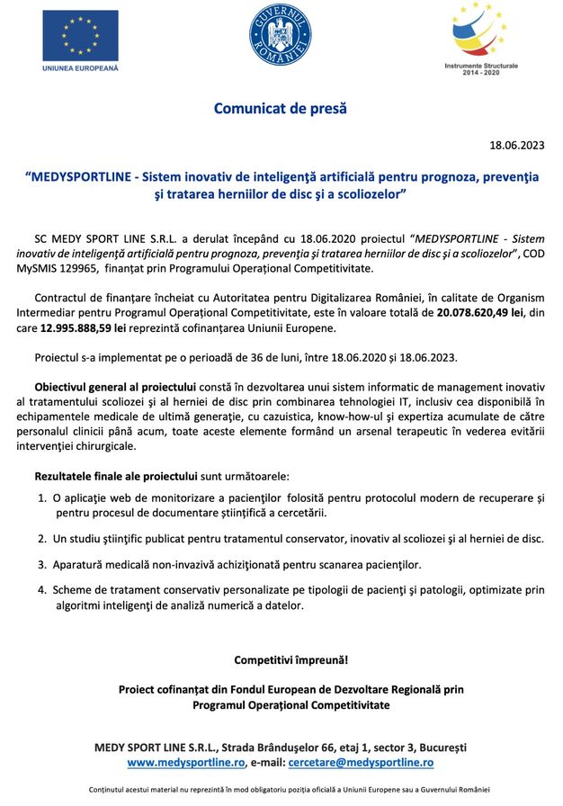 Comunicat de Presă